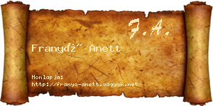 Franyó Anett névjegykártya