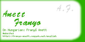 anett franyo business card