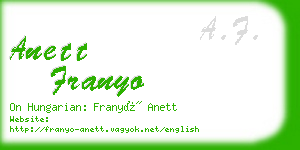 anett franyo business card